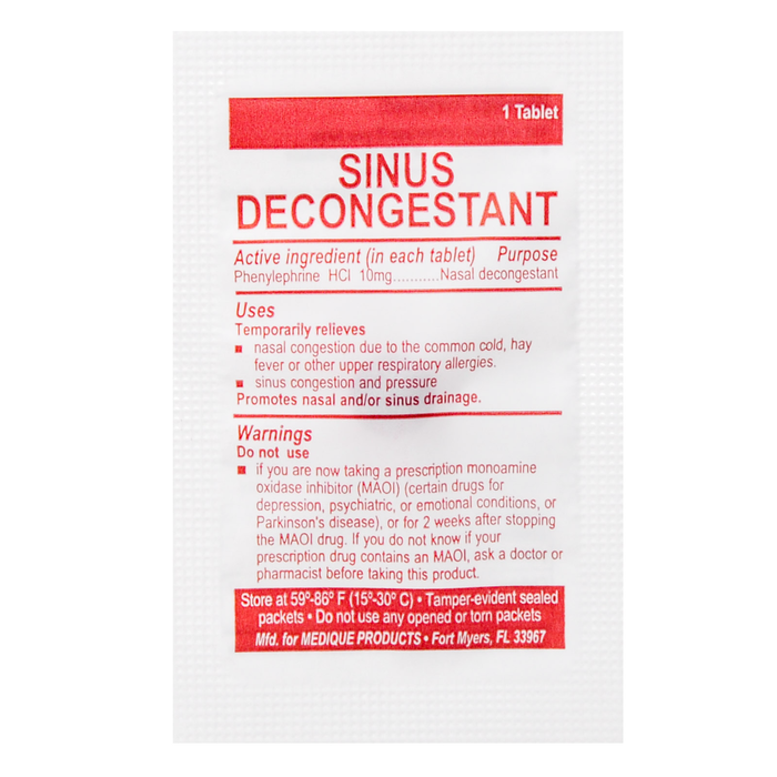 Sinus Decongestant By Medi-First Unit Dose Packets