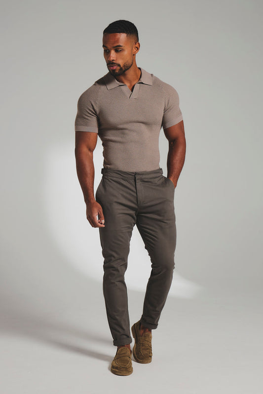 Smart Chino Side Adjuster Pants in Mocha