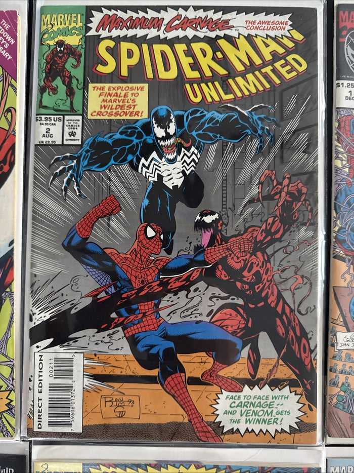 Spider-Man and Venom keys and popular covers. Mixed conditions