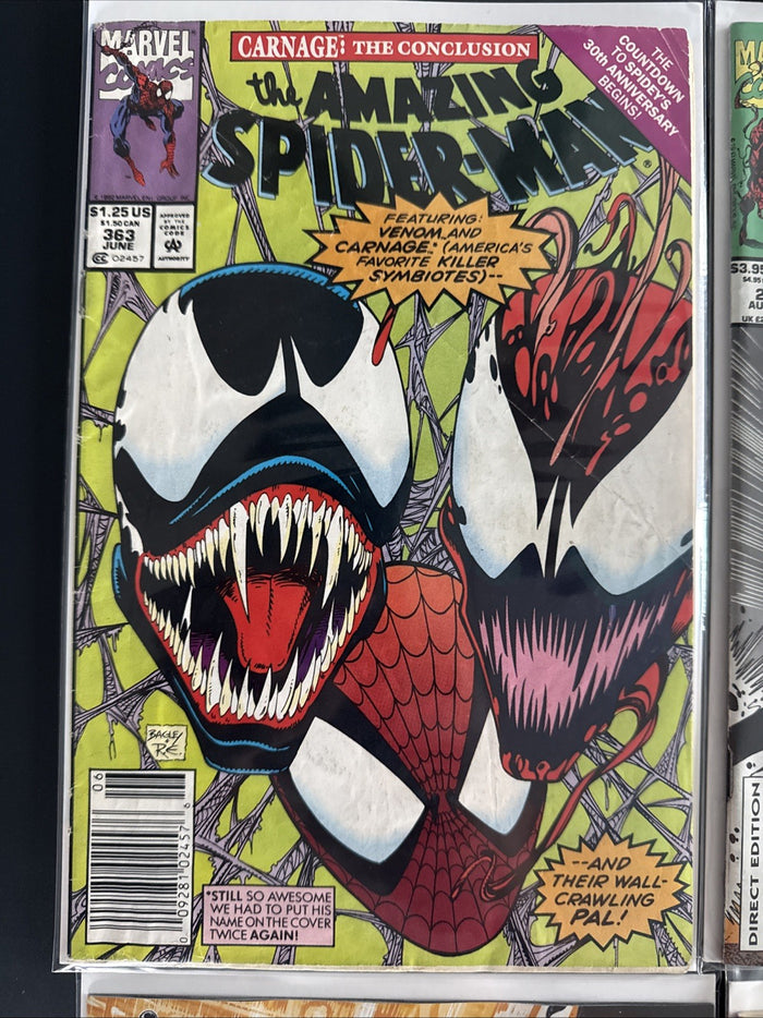 Spider-Man and Venom keys and popular covers. Mixed conditions