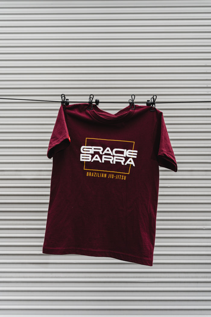 Stacked Youth Tee - Maroon