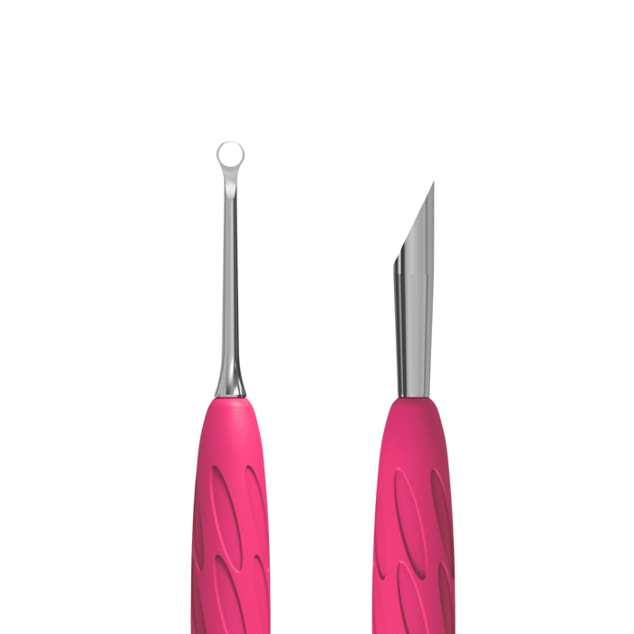 Staleks Manicure pusher Gummy with silicone handle UNIQ 11 TYPE 2 (beveled and loop pusher)