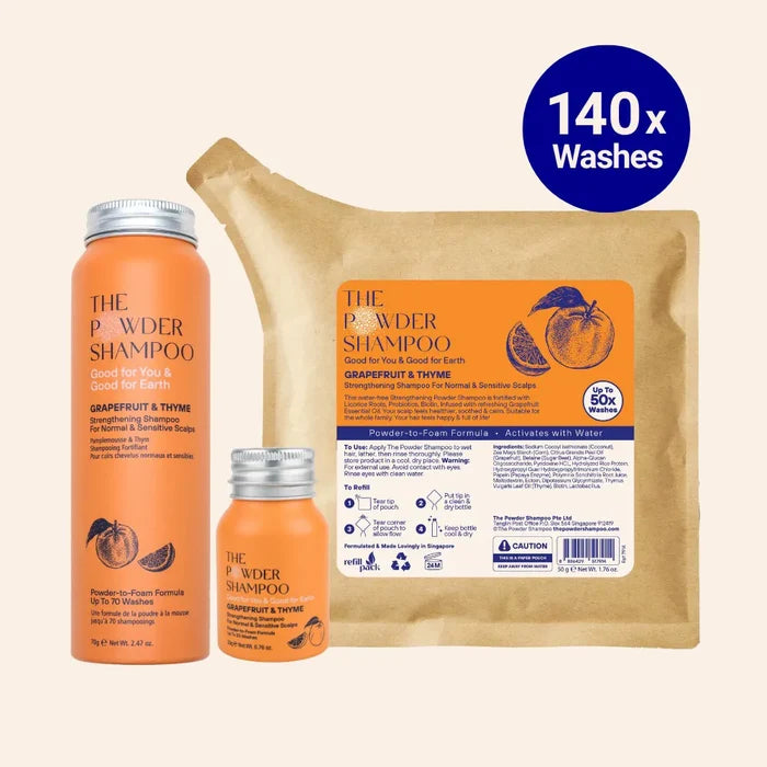 Starter Kit (140x Washes) - Strengthening Shampoo For Normal & Sensitive Scalps Grapefruit & Probiotics