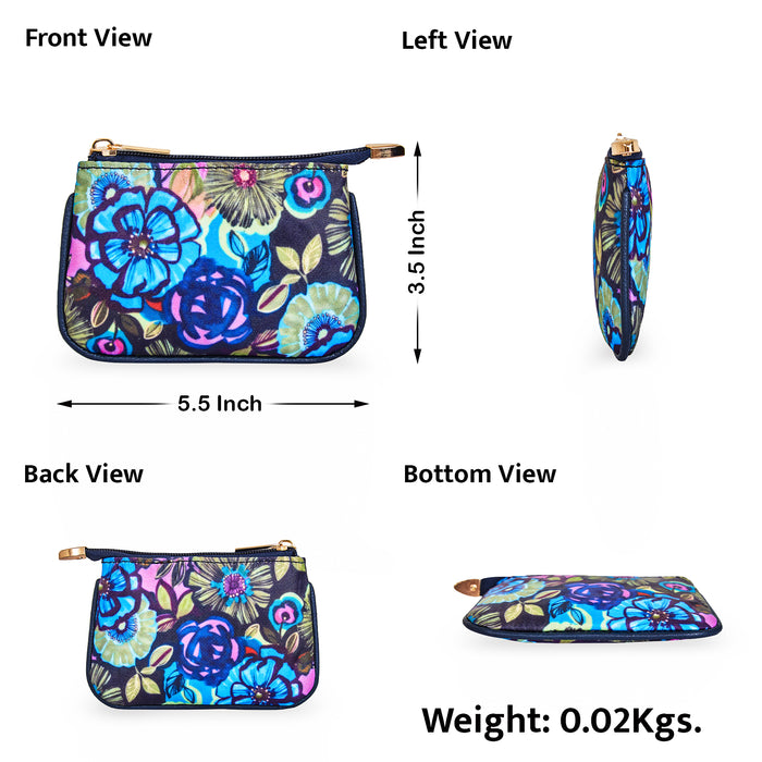 Women's floral coin pouch small wallet for travel and daily use-infographic image