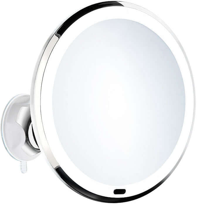 Suction-Cup LED Makeup Mirror in Black or Chrome - Beslagsboden