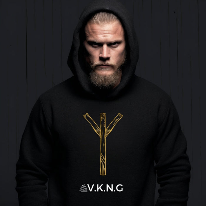 Printify Hoodie Algiz Rune V.K.N.G™ Hoodie