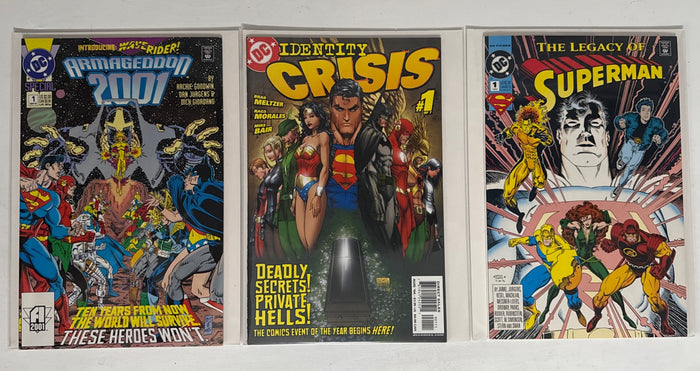 Superman Lot. All #1 Issues. Armageddon, Identity Crisis, Legacy.