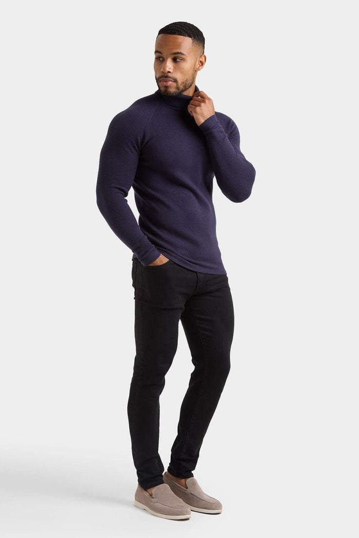 Supersoft Turtleneck in Navy - TAILORED ATHLETE - USA