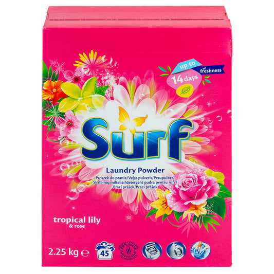 Surf laundry powder tropical lily 45 washes on white background