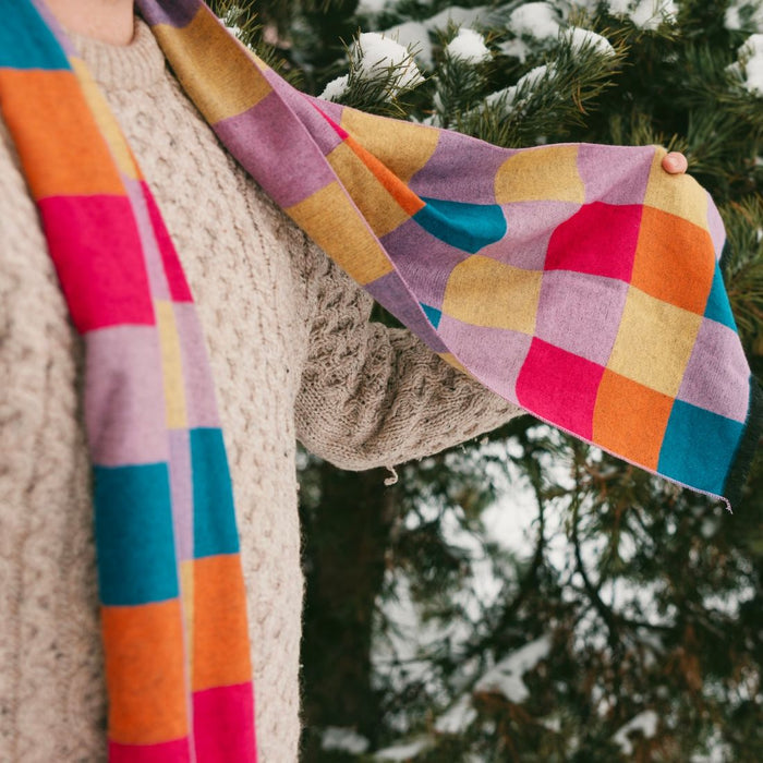 Bamboo Scarf – Bright Check - Bascora