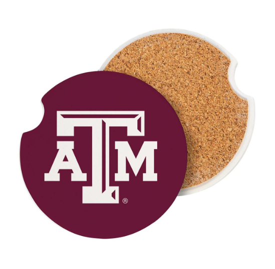 Texas A & M Car Coaster Set