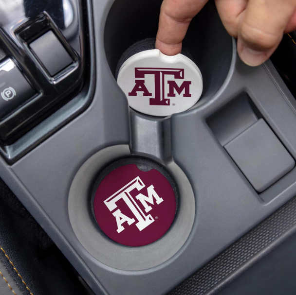 Texas A & M Car Coaster Set