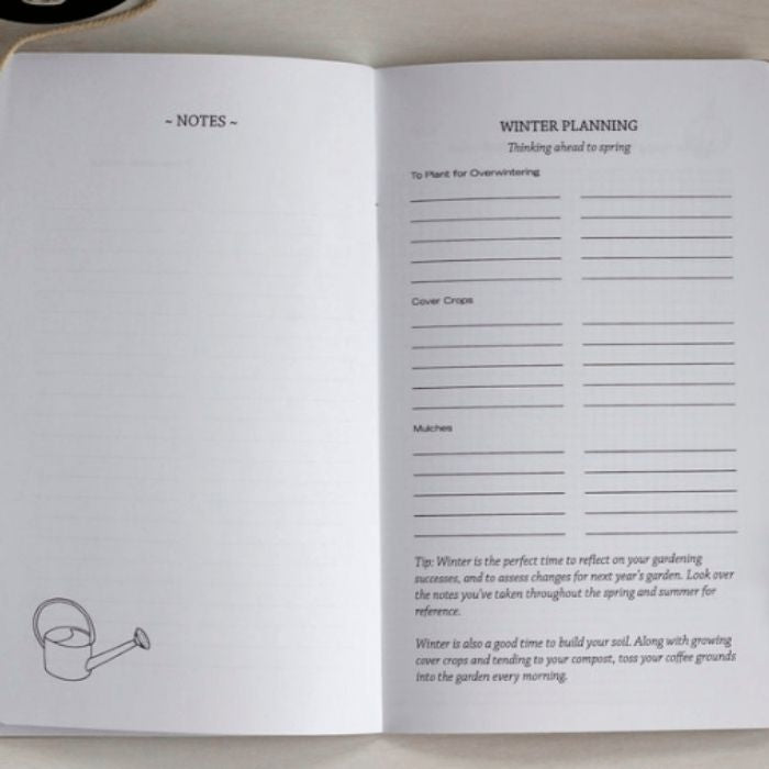 Winter Planning Page in The Gardener's Notebook