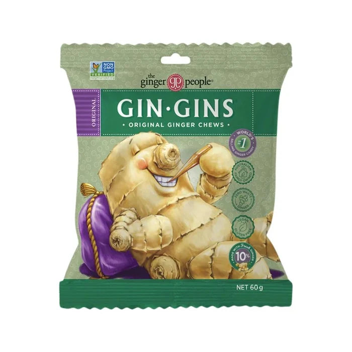 THE GINGER PEOPLE Gin Gins Ginger Chews Original - 60g - L'Organic