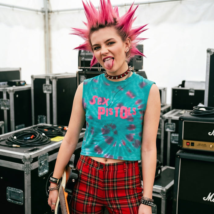 THE SEX PISTOLS - LOGO - Crop Top Green (Wash Collection)