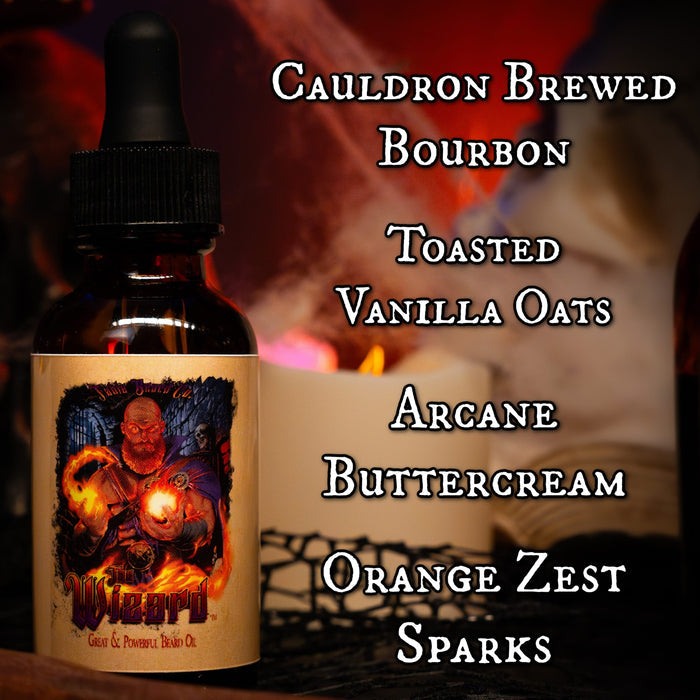 The Wizard - Beard Oil - Cauldron Brewed Bourbon, Arcane Buttercream, Orange Zest Sparks