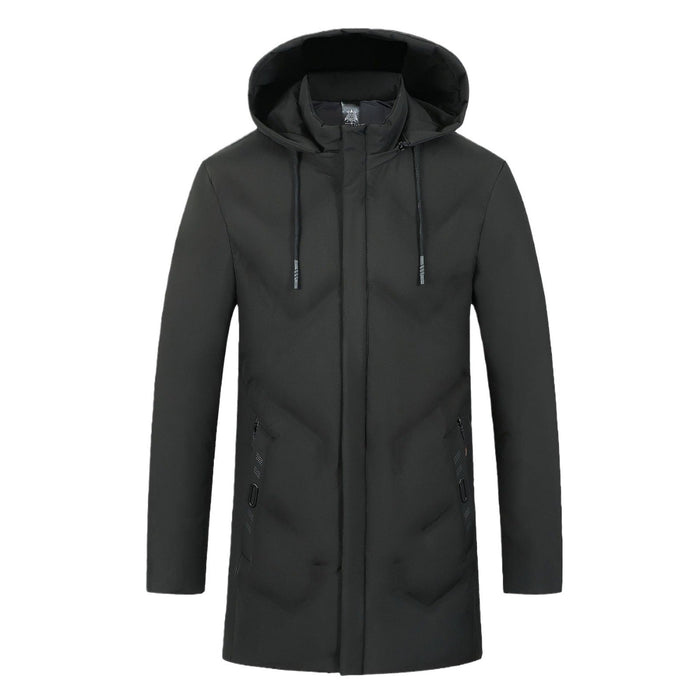 Thickened Mid-length Casual Warm Cotton Men's Jacket
