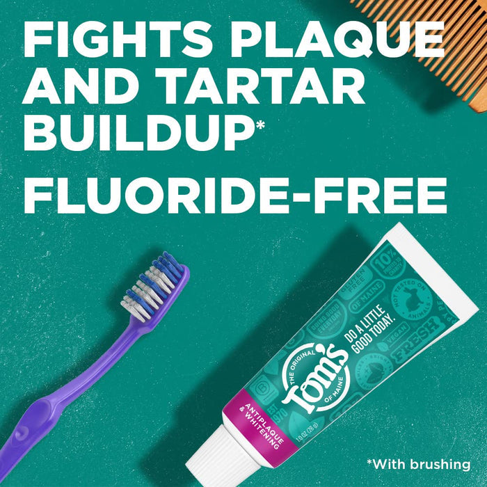 Tom's of Maine Antiplaque Tartar Control plus Whitening Toothpaste Trial Size, Peppermint - 1 oz
