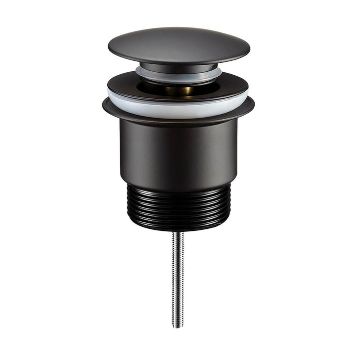 Universal 32/40mm Brass Push-Button Sink Stopper Mushroom Top Matte Black