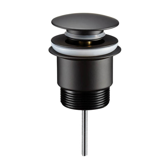 Universal 32/40mm Brass Push-Button Sink Stopper Mushroom Top Matte Black