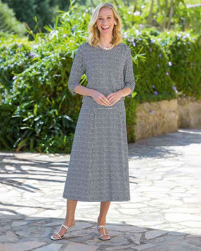 Valentina  Patterned Viscose 3/4 sleeved Blouson Top - Image 4 - Country Collection