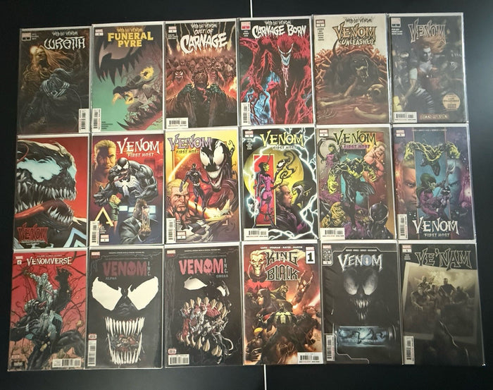 Venom Set bundle. Alpha and Omega. King in Black. First host. Web of Venom