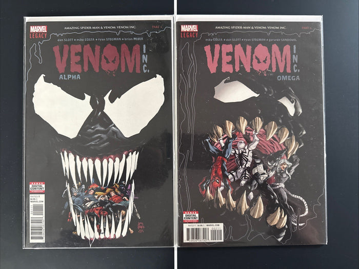 Venom Set bundle. Alpha and Omega. King in Black. First host. Web of Venom