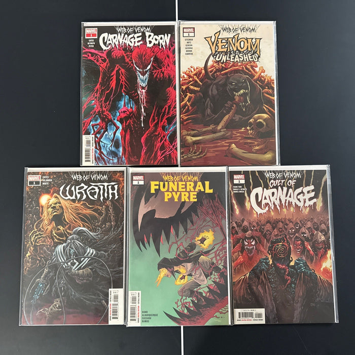 Venom Set bundle. Alpha and Omega. King in Black. First host. Web of Venom