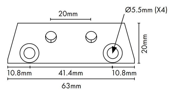 VISOR Balustrade - Aluminium 63x20mm Wall/Post Bracket - Image 4
