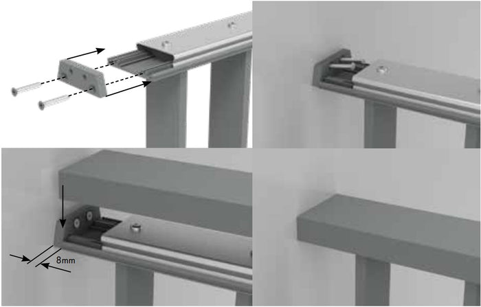 VISOR Balustrade - Aluminium 63x20mm Wall/Post Bracket - Image 5