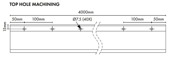 VISOR Balustrade - Aluminium Deck Mount 'T' Profile - 4000mm Long - Image 5