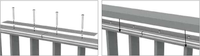 VISOR Balustrade - Aluminium Inline Joiner for Handrail Friction Insert - 400x40x1.2mm - Image 3