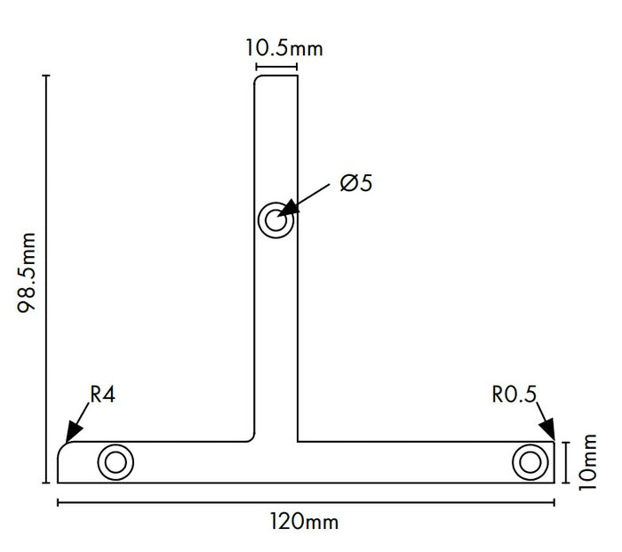 VISOR Balustrade - 'T' Deck Mount End Plates - Pack of 2 - Image 4