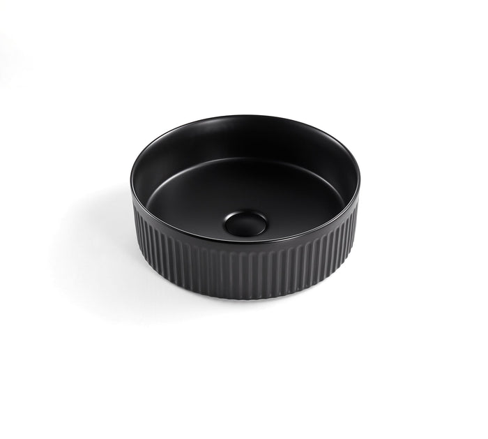 VITO Athena Fluted Round Premium Ceramic Above-Counter Basin 410*410*120mm