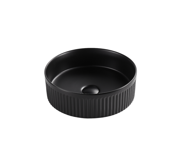 VITO Athena Fluted Round Premium Ceramic Above-Counter Basin 410*410*120mm
