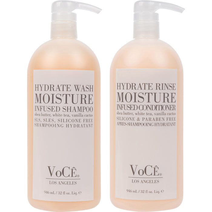 VoCÊ Haircare – Natural Hydrating Conditioner - Rinse | Deep Moisturizing, Anti-Frizz, Sulfate-Free, Non-Toxic, Vegan Haircare for Women and Men with Shea Butter, White Tea, Vanilla Cactus (32oz)