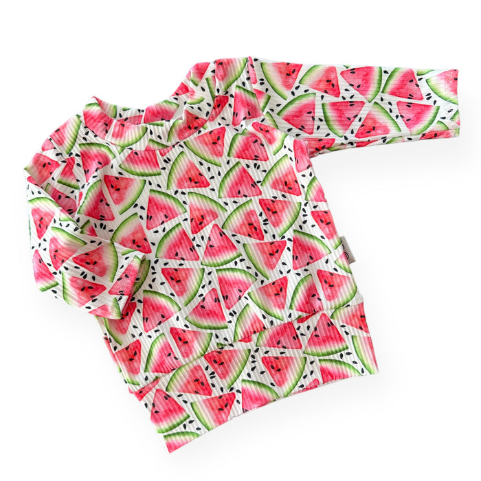 Watermelon Ribbed Lounge Top
