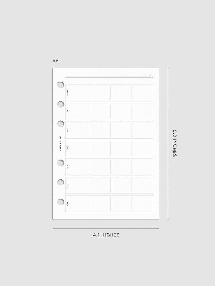 Digital mockup of insert in A6.