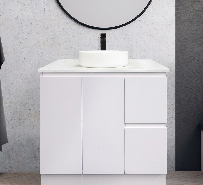 White Style Freestanding Vanity with Stone Top 700/900mm