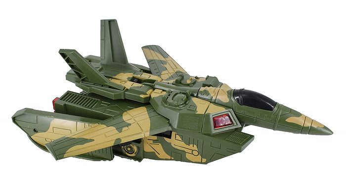 White Whale 2-1 Multifunctional Electric Camouflage Deformation Tank Aircraft Toy Vehicle Model Kit with Voice and Light