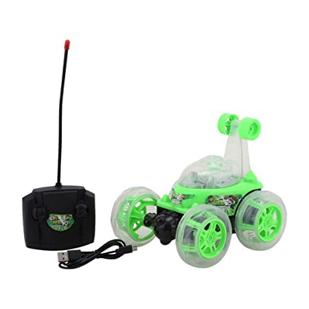 White Whale Ben 10 Rechargeable Stunt Car Big Size 360 Degree Rotating- Remote Control (Multi Color-Assorted)