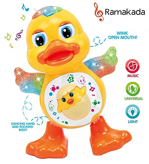 White Whale Cute Dancing Dog Toy with Reflected 3D Lights and Wonderful Music Battery Operated - Multi Color