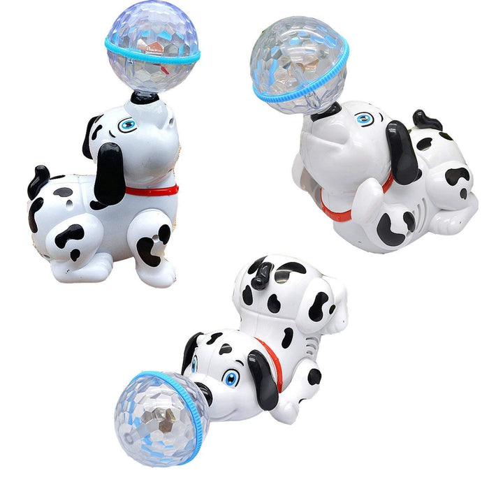 White Whale Cute Dancing Dog Toy with Reflected 3D Lights and Wonderful Music Battery Operated - Multi Color