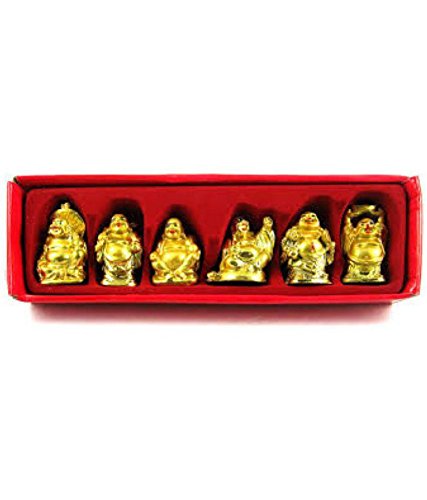 White Whale Feng Shui Vastu Gift Idols & Figurine FENG Shui Resin Laughing Buddha 6Pc Set