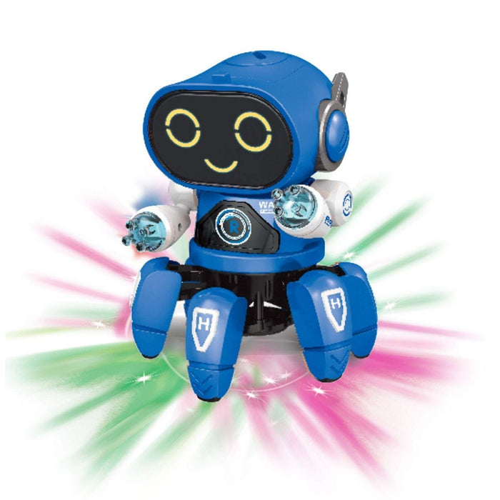 White Whale Octopus Shape Electric Robot Colorful Music Flashing Lights Dance Toy for Kids