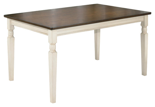 Whitesburg D583-25 BrownCottage White Rectangular Dining Room Table