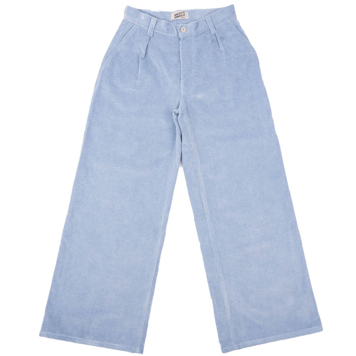 Wide Leg Trouser - Faded Corduroy Organic - Pale Indigo by Naked & Famous Denim
