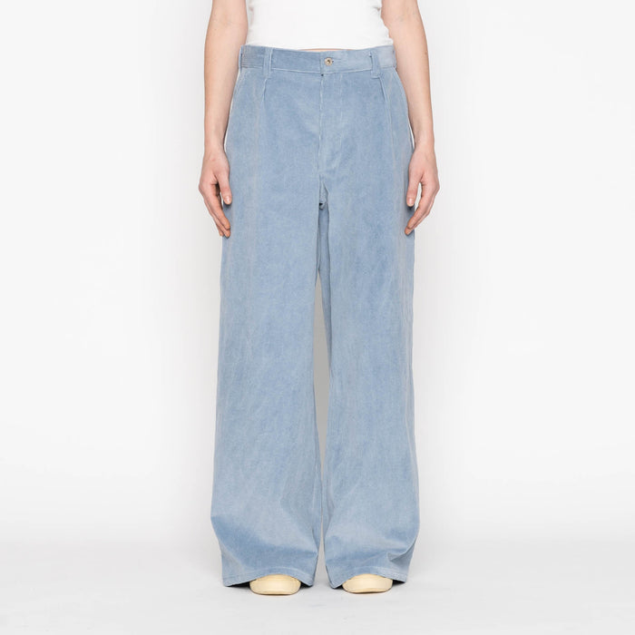 Wide Leg Trouser - Faded Corduroy Organic - Pale Indigo by Naked & Famous Denim