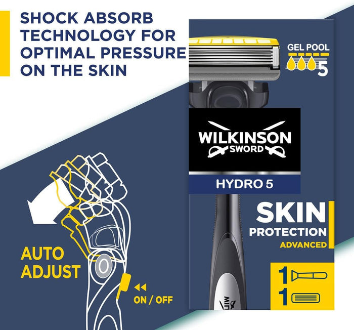 Wilkinson Sword Hydro 5 Skin Protection Advanced Men's Shaving Razor With Gel Pool And 9 Blades