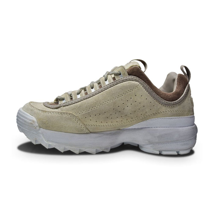 Womens Fila Disruptor II Script Distressed - 5FM00405-103 - White-Womens-Nike-Fila Disruptor II Script Distressed-607949529014-sneakers Foot World
